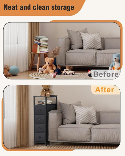 Narrow Dresser for Bedroom, Fabric Tall Dresser & Chests of Drawers - Image 6