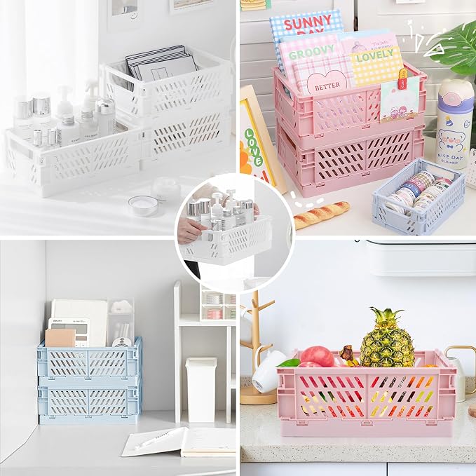 Plastic Baskets for Desk Organizing, Drawer Organizer, 2 Medium+2 Small Durable - Image 5