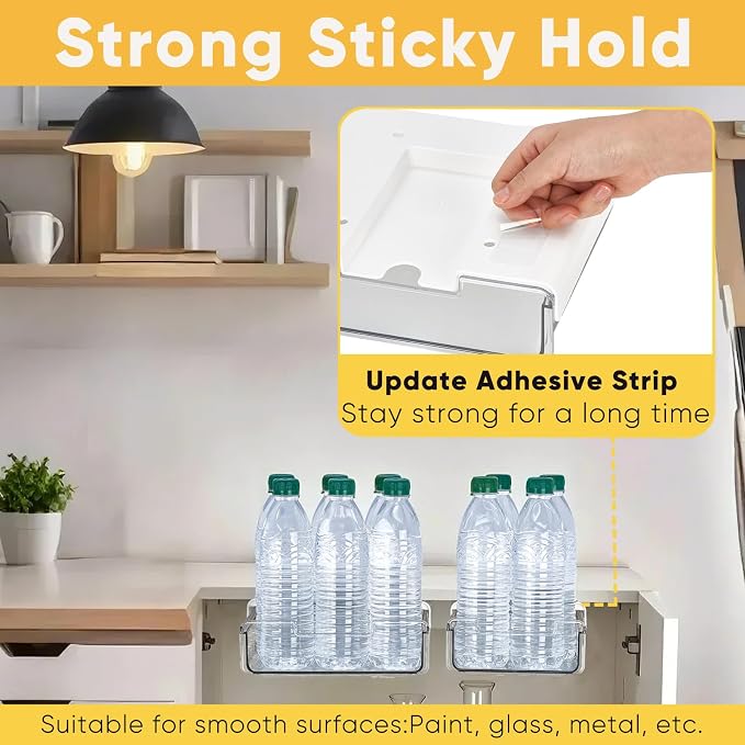 2 Pack Under Desk Hanging Drawer Slide Pull Out, Attachable Clear Acrylic - Image 2