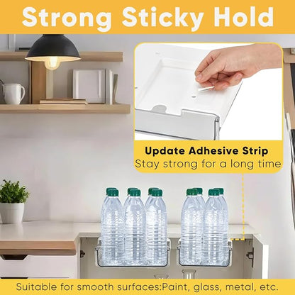 2 Pack Under Desk Hanging Drawer Slide Pull Out, Attachable Clear Acrylic - Image 2