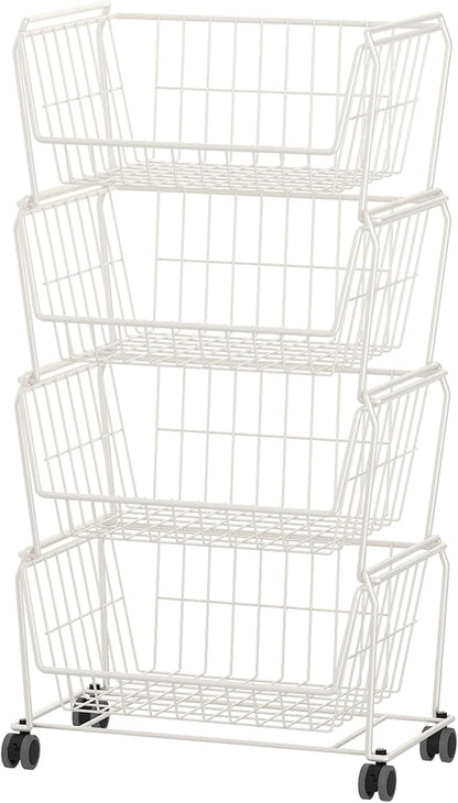 PUSDON Stackable Metal Storage Carts, Dual Use Shelf by PUSDON