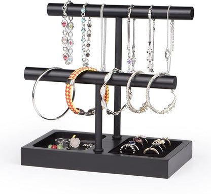SZQINJI Jewelry Holder Organizers Bracelet Holder Display Stand, Solid Wood Base by SZQINJI