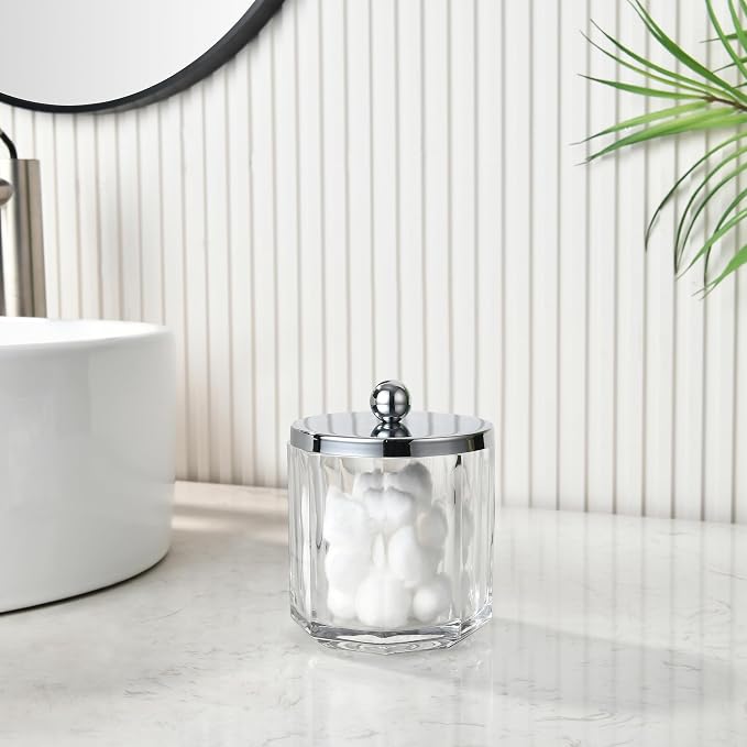 Clear Transparent Apothecary Octagional Shaped Glass Canister Jar - Image 4
