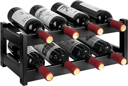 VASMIA Bamboo Wine Rack, 2-Tier Wine Racks Countertop Cabinet Wine Holder Wine by VASMIA