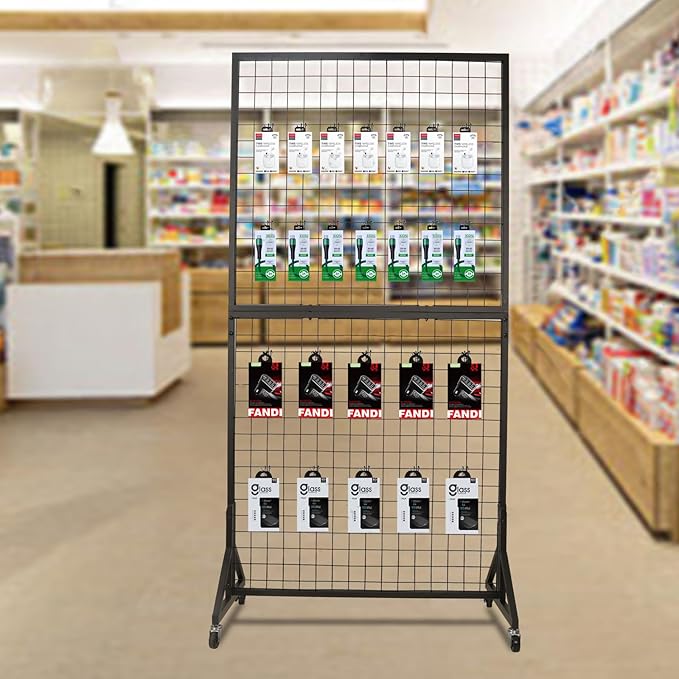 2 Packs 3'x 6' Two-Double Gridwall Panel Display Racks - Image 2
