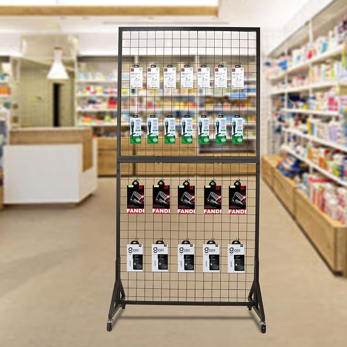1 Pack 3'x 6' Two-Double Gridwall Panel Display Racks - Image 2