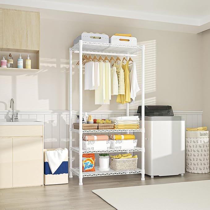 Ulif H2 Heavy-Duty Portable Closets, 4-Tier Freestanding Garment Rack Suit - Image 5