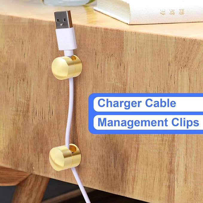 6 Sets Charger Holders for Cords, Adhesive Metal Cord Clips, Cable Management - Image 4