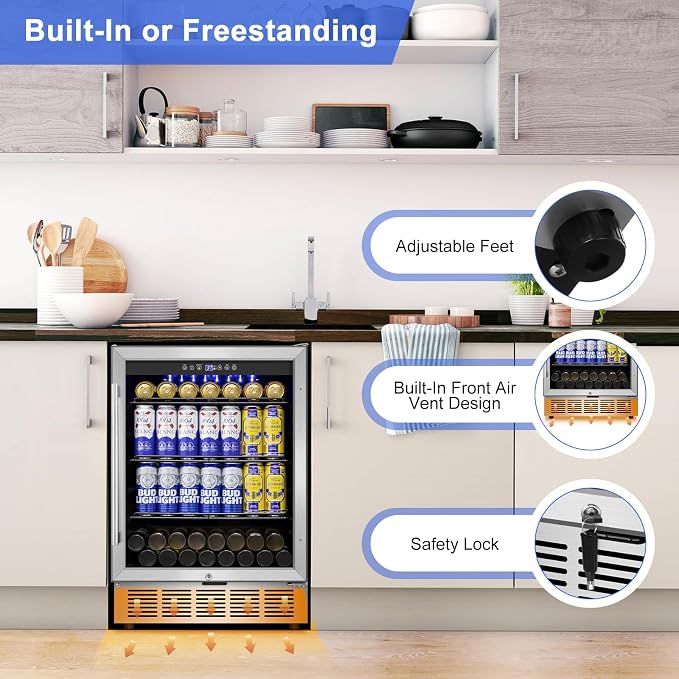 Beverage Refrigerator 24 inch-200 Can Drink Fridge - Image 9