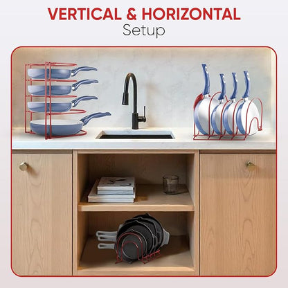 Heavy-Duty Pots and Pans Organizer | 5-Tier Cookware & Lid Storage Rack | - Image 7