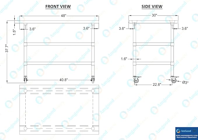 AmGood Stainless Steel Work Table - Image 4