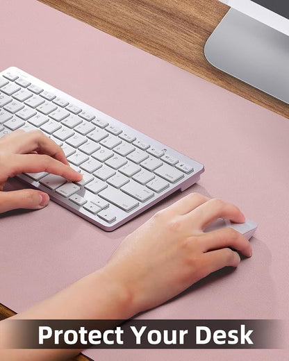 Pink Leather Desk Mat, Large Mouse Pad & Laptop Mat - Image 3