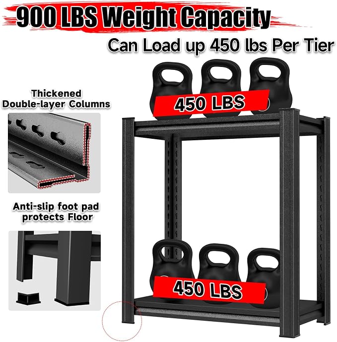 Garage Storage Shelves, 5 Tier Shelving Unit, 40 inch Wide, 18” Deep, 78” Tall - Image 7