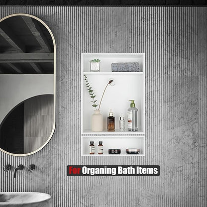 JQK Shower Niche No Tile Need, 304 Stainless Steel Recessed Shower Caddy - Image 3