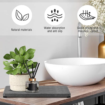 2PCS Water Absorbing Stone Tray, Fast Drying Stone Sink Tray, Water Absorbent - Image 4