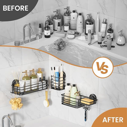 LEVERLOC Shower Caddy Suction Cup, 3 Pack Heavy Duty Bathroom Organizer - Image 6