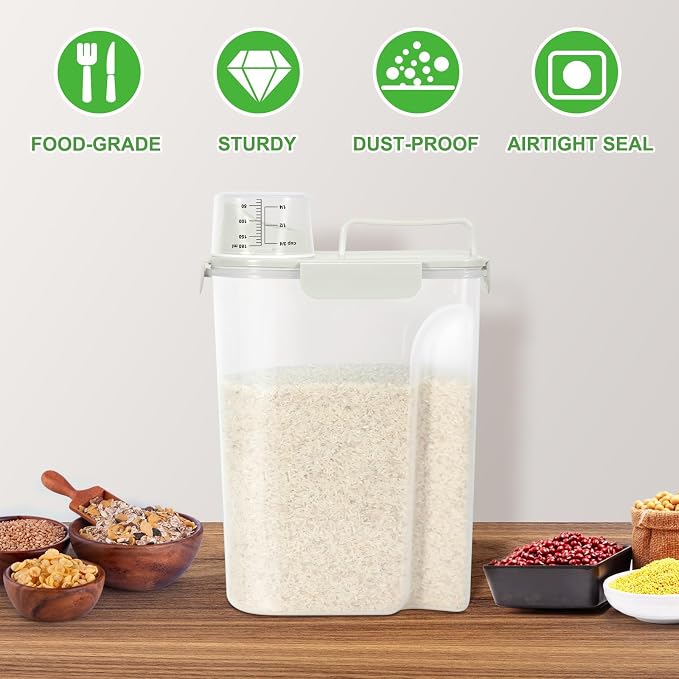 TBMax Airtight Rice Container 10 Lbs, Cereal Dispenser, Pet Cat Dog Food - Image 6