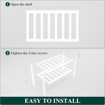 Smiry Bamboo Shoe Rack for Closet, 2 Tier Small Wooden Stackable Shoe Organizer - Image 6