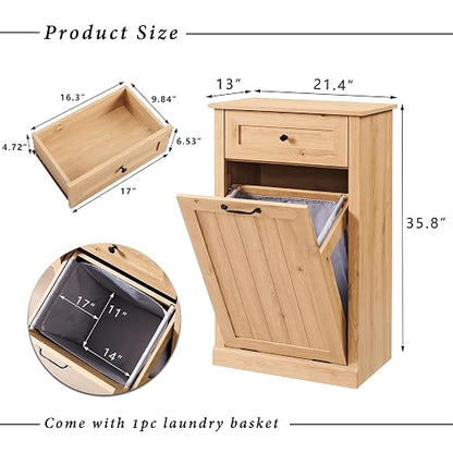 Tilt Out Trash Can Cabinet, 10 Gallon Farmhouse Laundry Hamper Cabinet - Image 2
