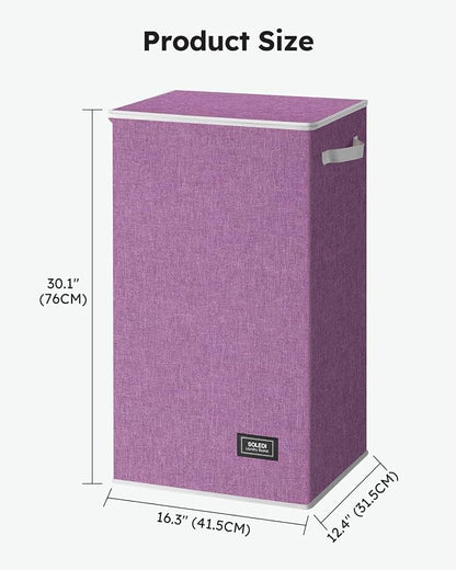 SOLEDI Laundry Hamper with Lid 100L Large & Tall Collapsible Laundry Basket - Image 6