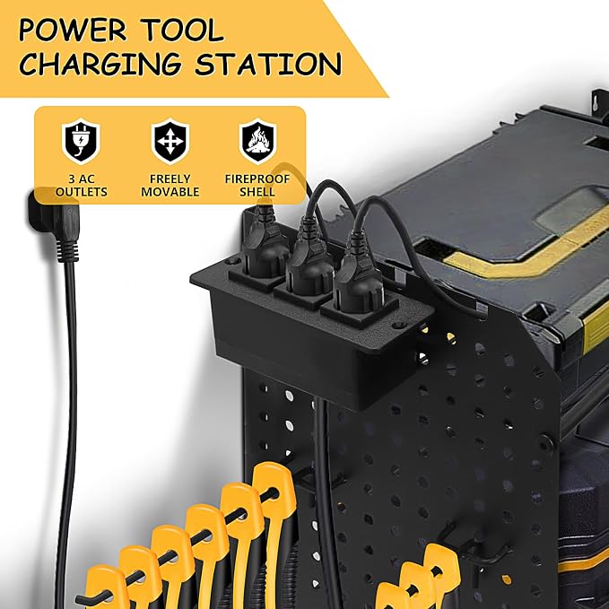 Power Tool Organizer Wall Mount, 3 Layer Tool Storage Rack, Drill Bit Heavy - Image 4