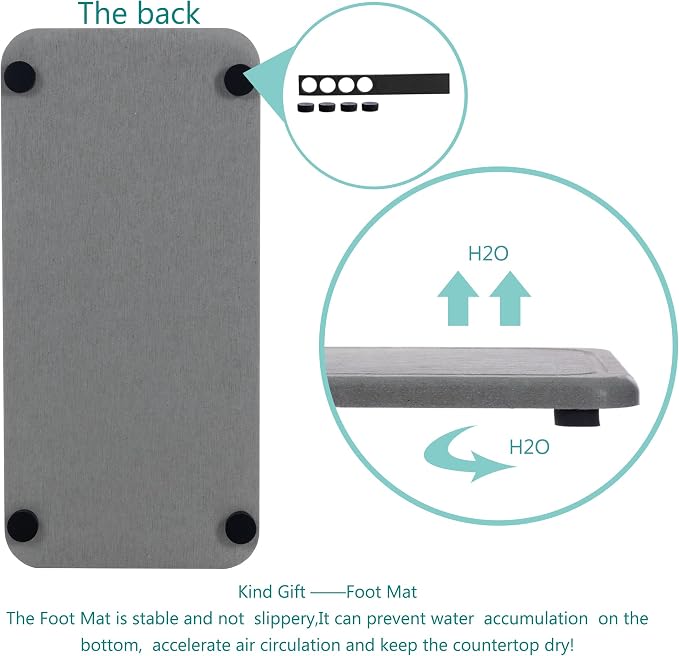 2 Pcs Water Absorbing Stone Trays, Kitchen/Bathroom Sink Soap Dish, Diatomite - Image 6