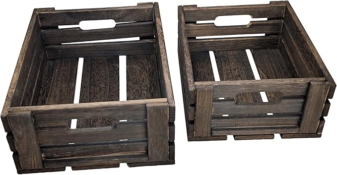 ARTAWEIN Rustic Vintage Finished Wooden Crate - Image 2