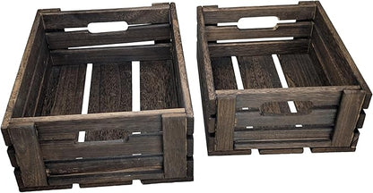 ARTAWEIN Rustic Vintage Finished Wooden Crate - Image 2