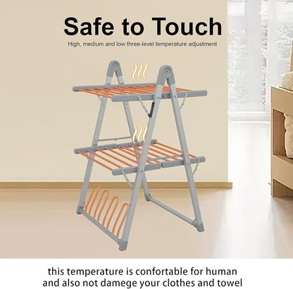 Electric Heated Clothes Drying Rack, Foldable Heated Garment Dryer - Image 6