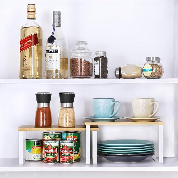 NEX Kitchen Cabinet and Counter Shelf Organizer, Stackable & Expandable - Image 2