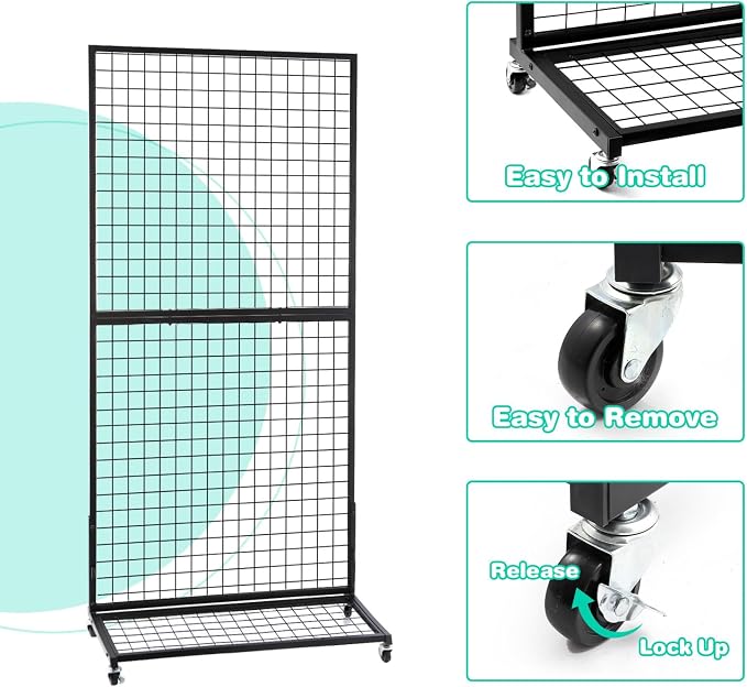 Grid Wall Panels, 2 Packs 3'x 6' Gridwall Display Stand - Image 4