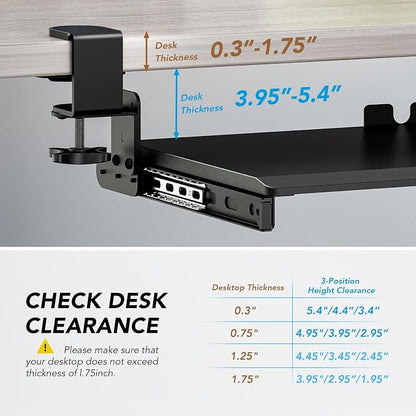 AX WABER Keyboard Tray Under Desk Pull Out - Image 4
