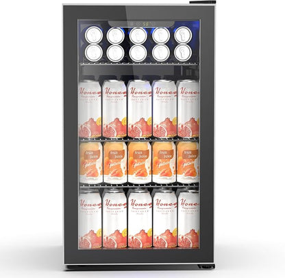 26 Bottle Wine Cooler 130 Can Beverage Refrigerator, Small Freestanding Cabinet by Electactic