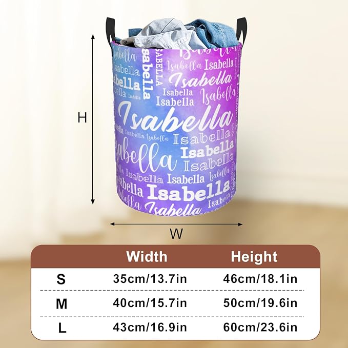 Custom Name Laundry Hamper, Personalized Laundry Baskets - Image 3
