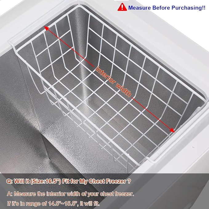 Orgneas 16.5 Inch Freezer Organizer Bins, Metal Wire Basket Bins, Replaces - Image 4