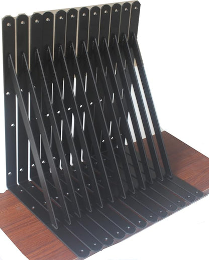 24 Pack L14 x H 10" Black Heavy Duty Shelf Brackets by MHMYDZ