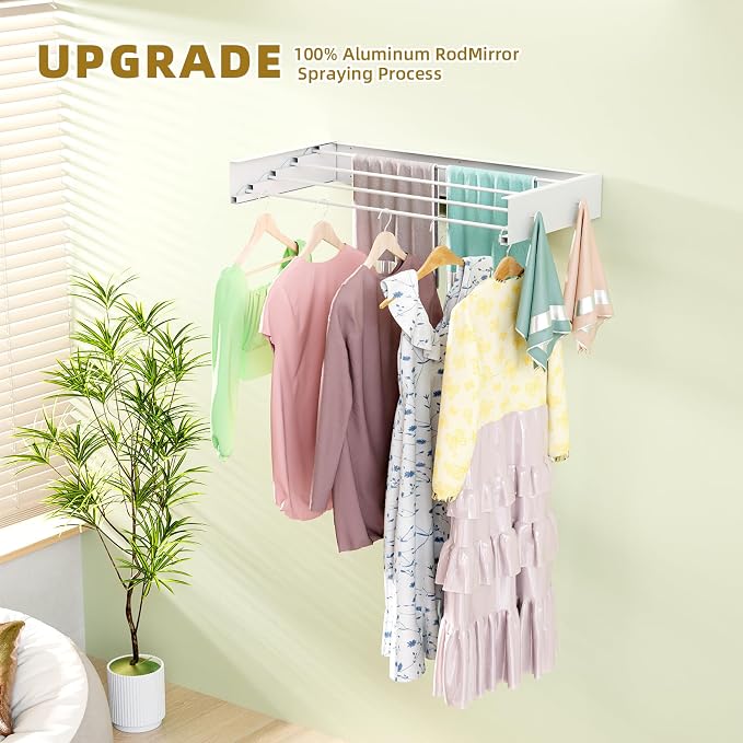 Wall Mounted Drying Rack for Laundry 23.6'', Foldable Laundry Drying Rack - Image 3