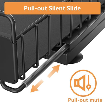 Under Sink Organizer, 2 Packs Under Sink Organizers and Storage, Slide Out Pull - Image 2