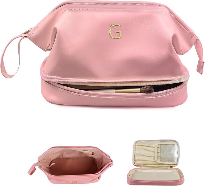 Gifts for Her, Initial Large Makeup Bags, Personalized Bags Cosmetic Bag by Vogewood