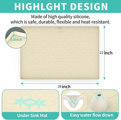 Under Sink Mat, Silicone Waterproof Under Sink Liner, Sink Cabinet Organizer - Image 2