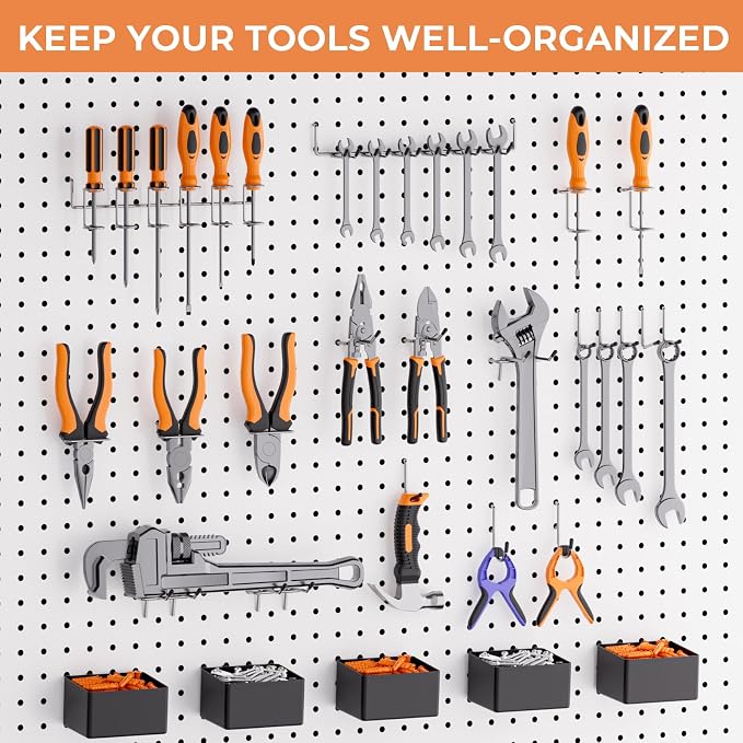 INCLY 278PCS Pegboard Accessories Organizer Kit, Peg Board Hooks Assortment - Image 7