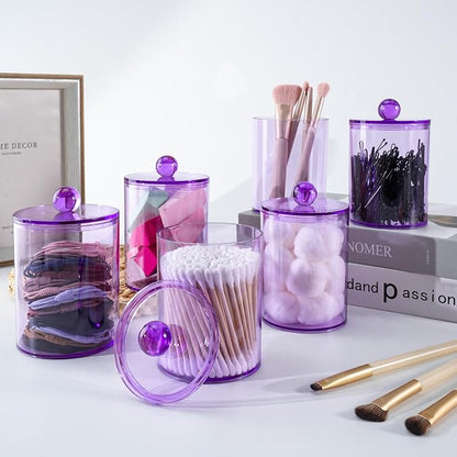 2 Pack Qtip Holder, Canister Apothecary Jar Set, Bathroom Jars - Image 7