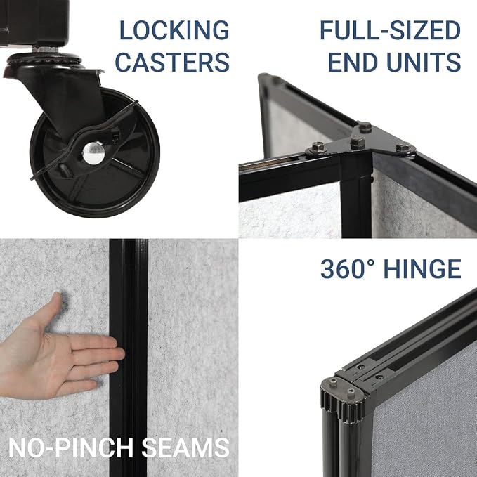 Versare Room Divider 360 Portable Wall Partition | Folding Panels | Large - Image 4