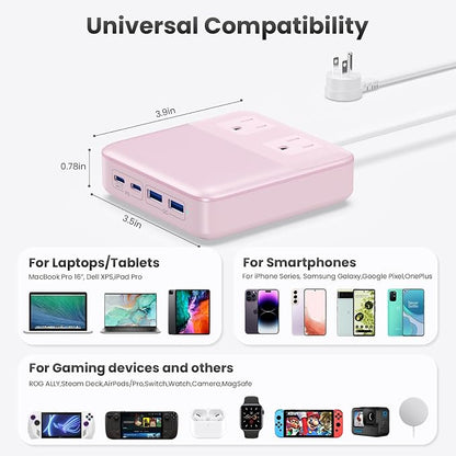 USB C Charger Block, 135W GaN IV Fast Charging Station Hub, 6-in-1 USB C Power - Image 2