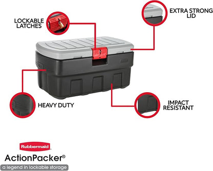 Rubbermaid ActionPacker Lockable Storage Box, 35 Gal, Industrial - Image 4
