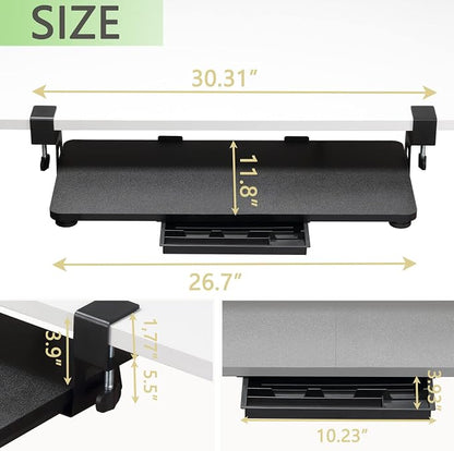 ETHU Keyboard Tray Under Desk, 26.77" X 11.81" Large Size Keyboard Tray - Image 5