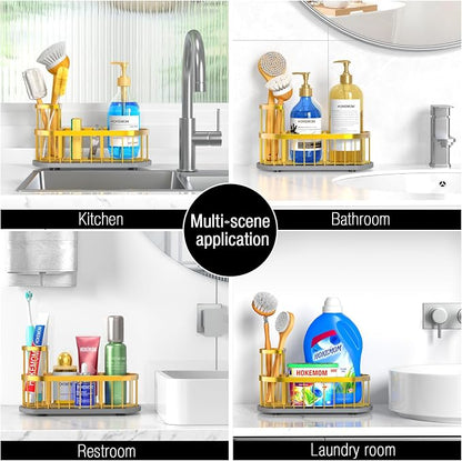 Kitchen Sink Organizer with Sponge Holder & Brush Holder - Image 6