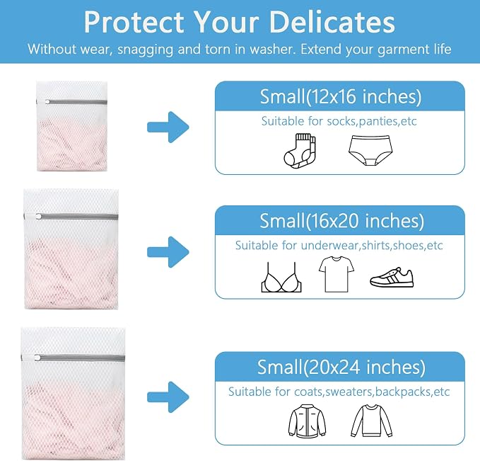 3-Pack Heavy-Duty Honeycomb Mesh Laundry Bags, Washing Bags - Image 3