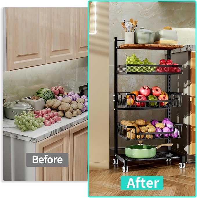 HapiRm Fruit Basket Kitchen Cart - Image 2