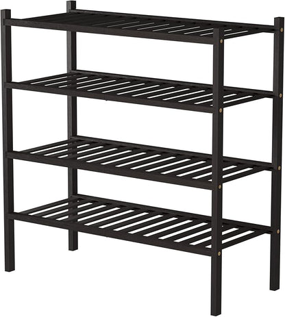 4 Tier Bamboo Shoe Rack for Closet Free Standing Wood Shoe Shelf for Entryway - Image 7